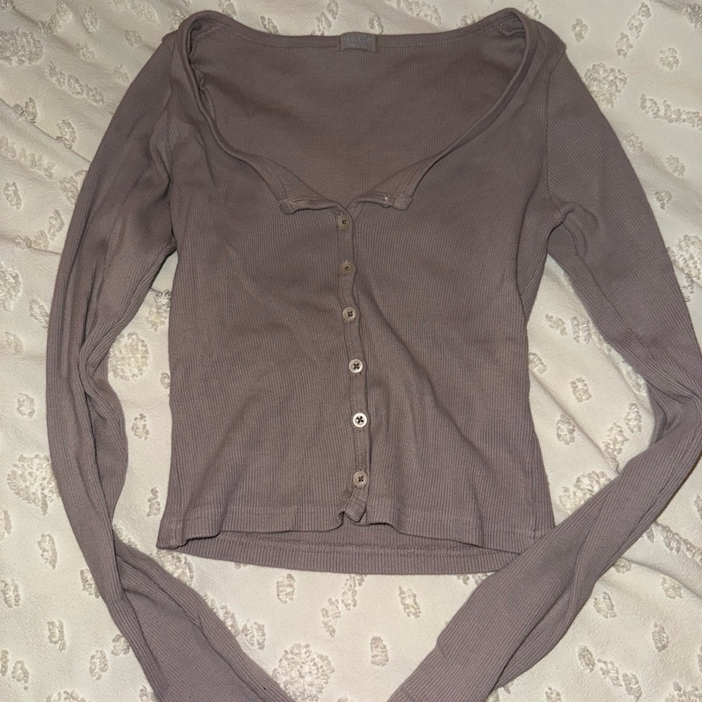 Women's Button-Up Ribbed Top